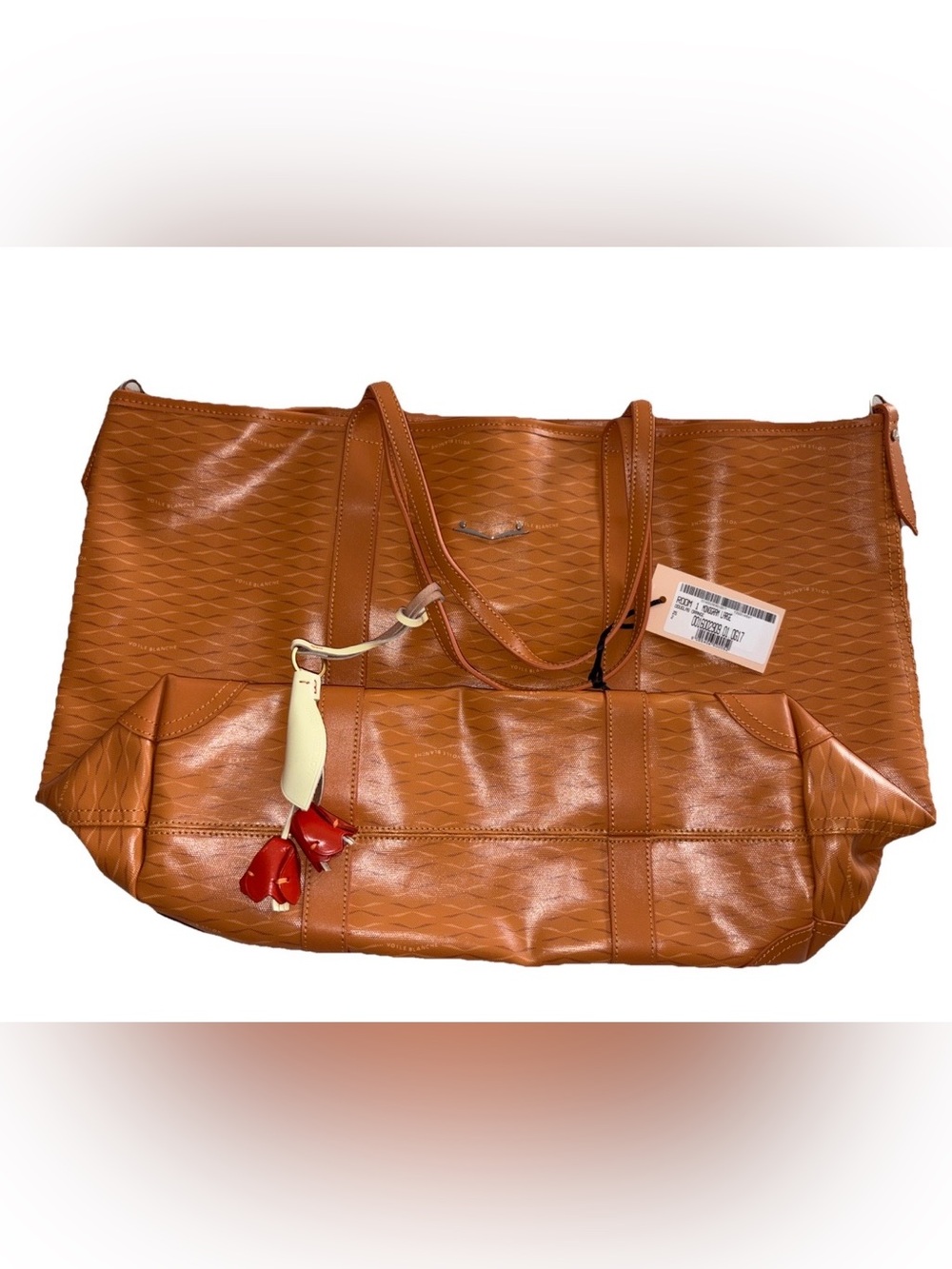 NWT VOILE BLANCHE ROOM 1 LARGE TOTE BAG Monogram in Douglas Orange - Picture 2 of 12